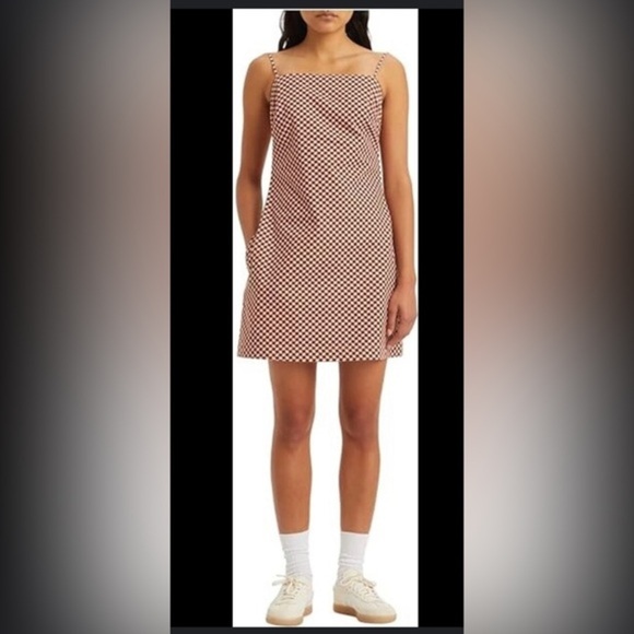 Levi’s DANNY Geo cherry Mahogany Print print cotton twill Dress size small new - Picture 4 of 4